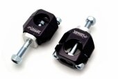 pontes a crans pour tes de fourche perces diametre 10 mmm anodise noir pontets