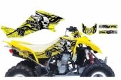 Kit Deco Blackbird Tribal Skull 2 Jaune Suzuki 400 LTZ 2003-2010 kit deco quad