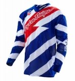 Maillot Troy lee Designs SE Air Caution Blanc Bleu