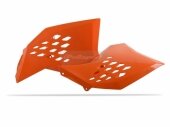 Ou�es de radiateur Polisport orange 125 EX-C 2008-2011 plastique polisport